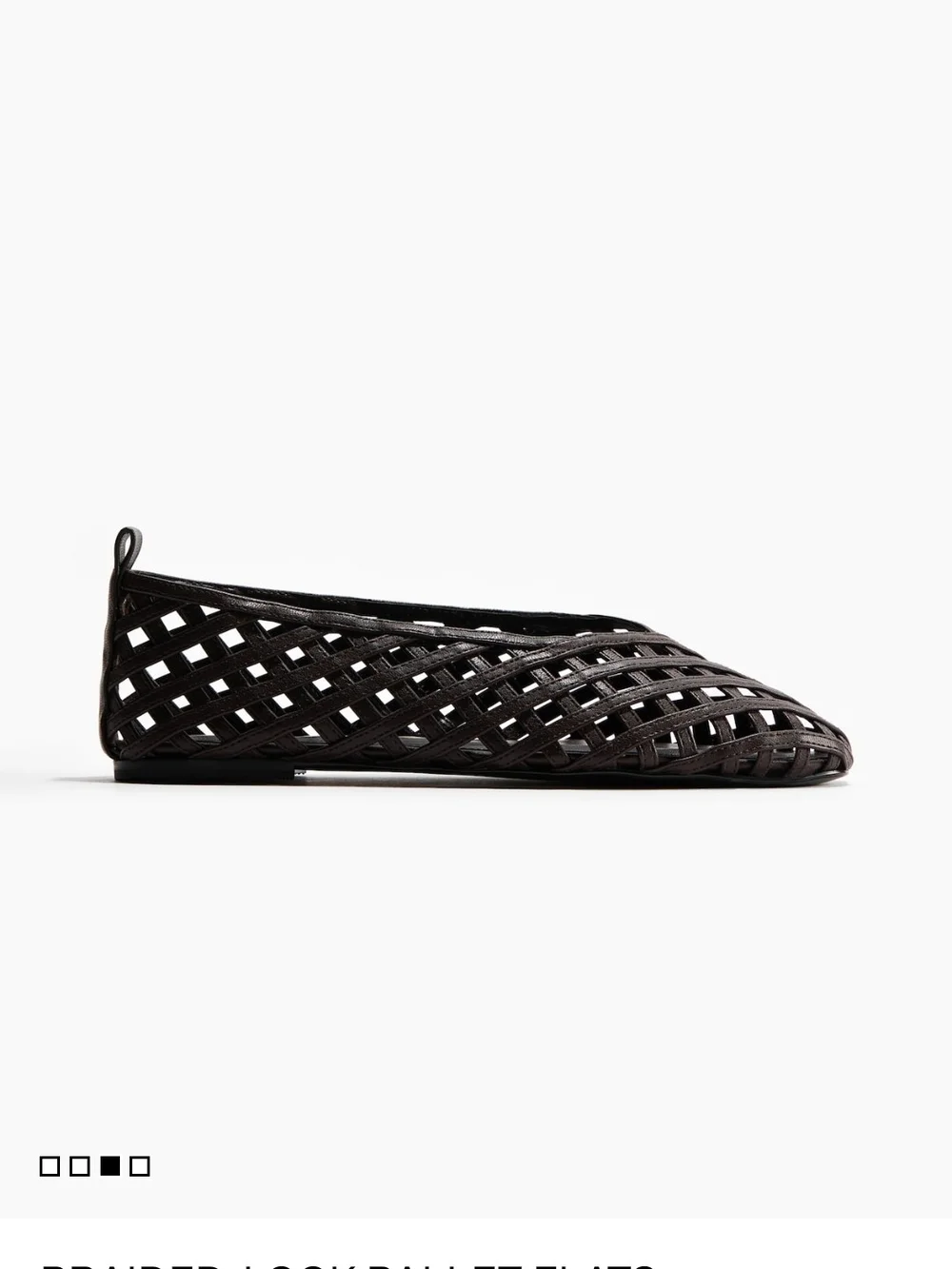 H&M Dark Chocolate Woven Slip-On Flats - Picture 2 of 4